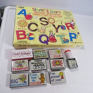 Teacher Rubber Stamps Set #4 Foam Mounted (Alphabet & Reward)